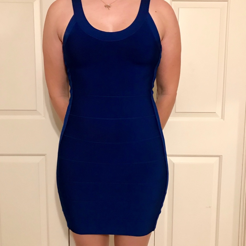 Blue Cache Bandage Dress
